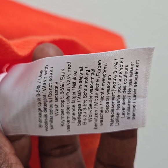 Ganni Open Back Rollneck Sweater in Flame Orange XS Lightweight Spring - Picture 9 of 9